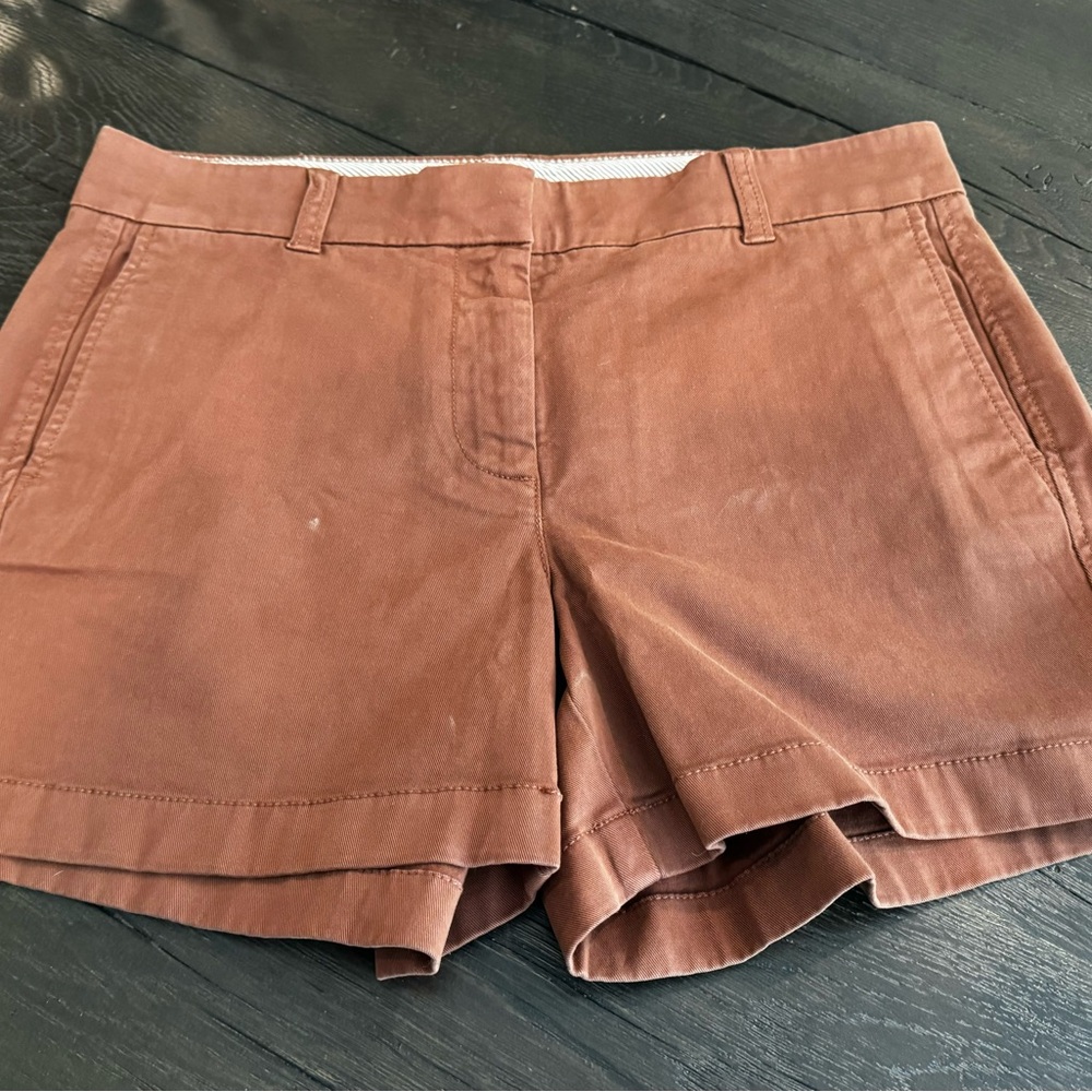 NWT J Crew Chino Shorts size 6 brown, 4” inseam